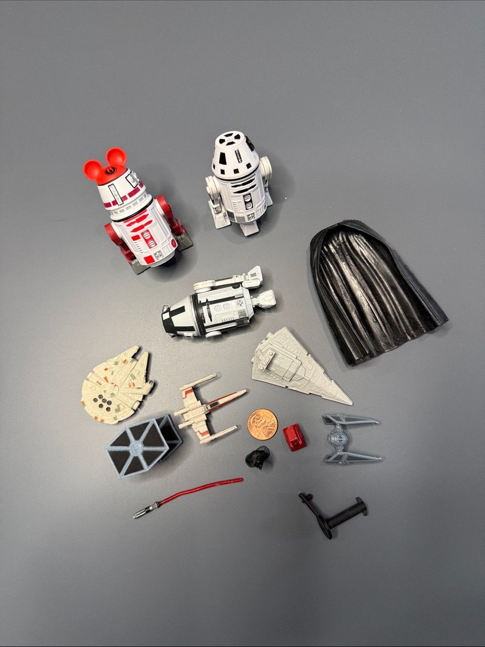 Mini Star Wars Assorted Droid & Ship Toy Lot